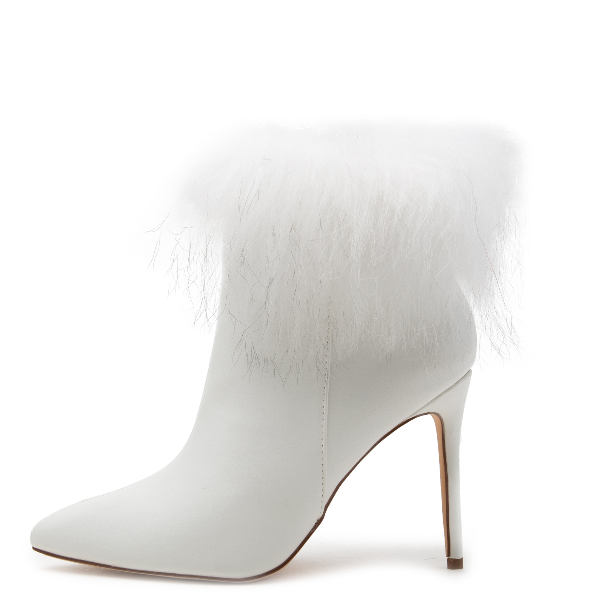 fur heeled booties