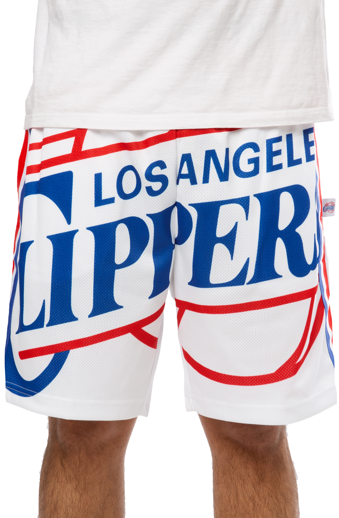 Men's Mitchell & Ness White LA Clippers Big & Tall Hardwood Classics Big  Face 2.0 Shorts