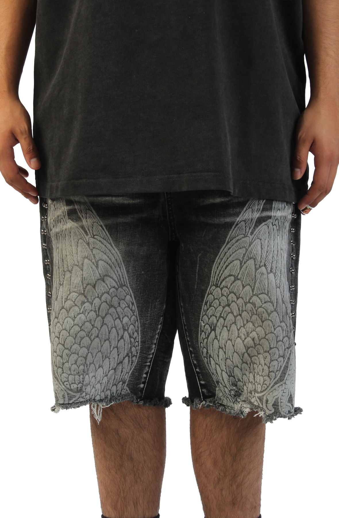 SMOKE RISE Comfort Chaos Abyss Jean Shorts JS26S446SK-BLK - Shiekh