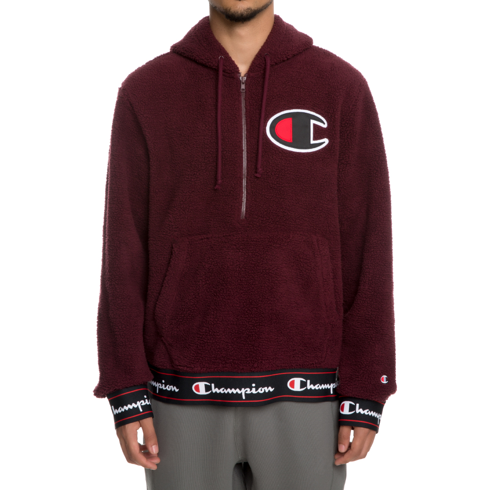 burgundy sherpa hoodie