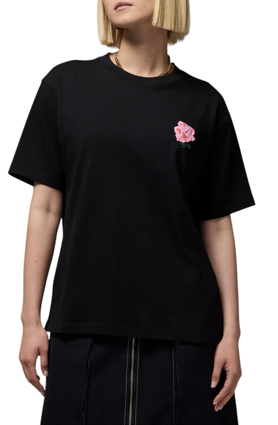 【sinoon】24FW Rose Graphic Slim T-Shirt Jordan Floral Graphic T-Shirt â€“ Soft Cotton Tee with