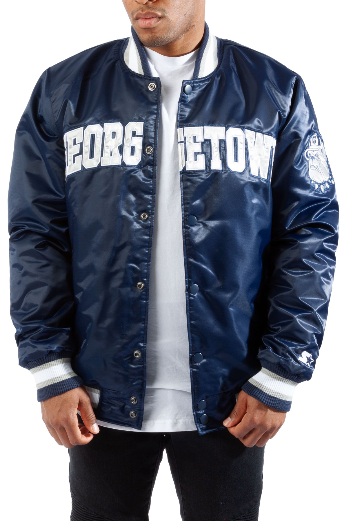 Starter Satin Blue Bomber Dallas Mavericks Jacket - Jackets Expert