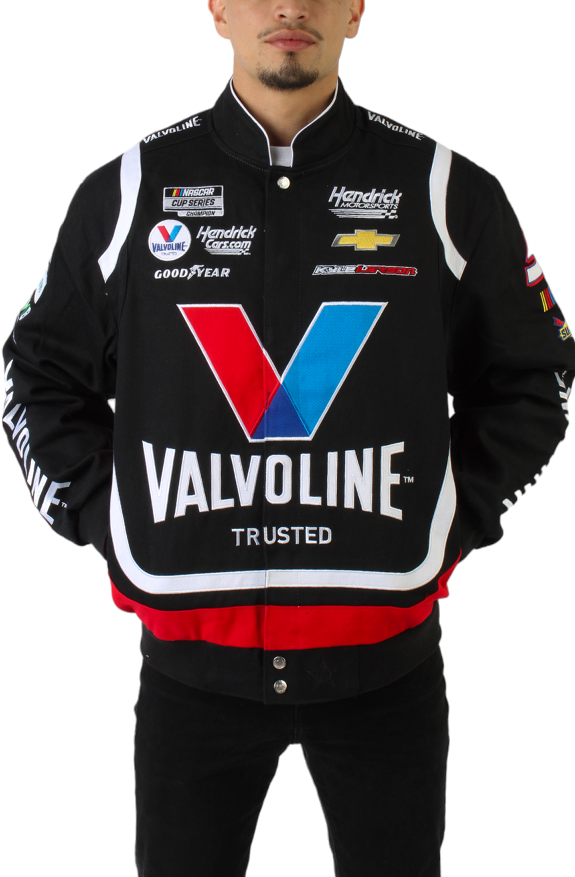 JH DESIGN Valvoline Racing Jacket KLO303VA23-BLK-RED - Shiekh