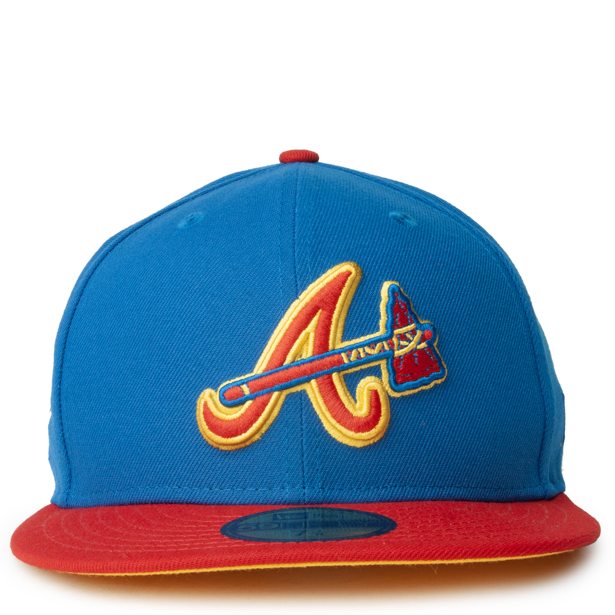 New Era Caps Atlanta Braves Blue Red 59FIFTY Fitted Hat Blue/Red