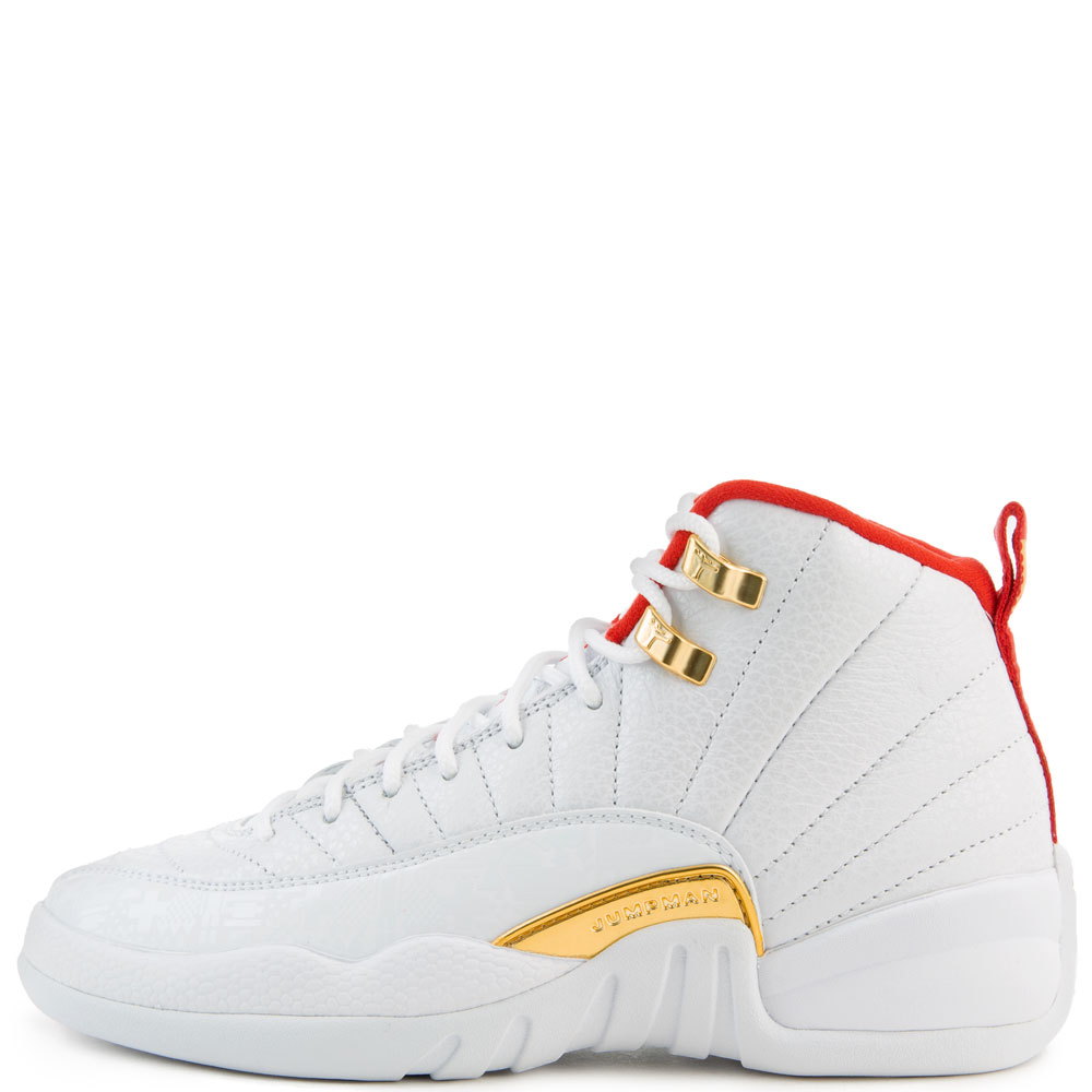 jordan 12 red and white gold
