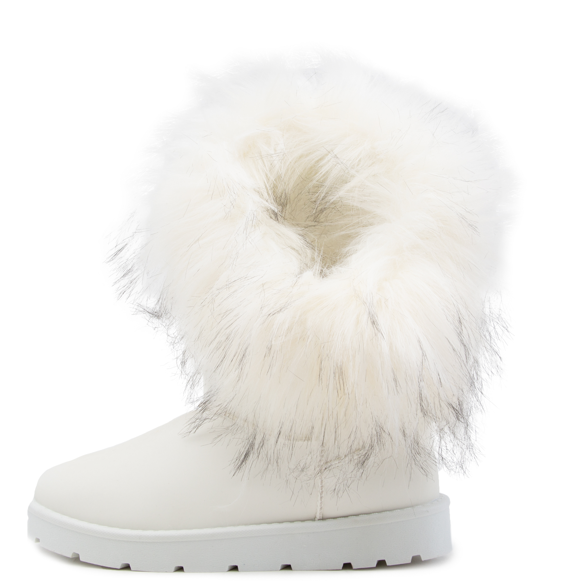 white fur booties