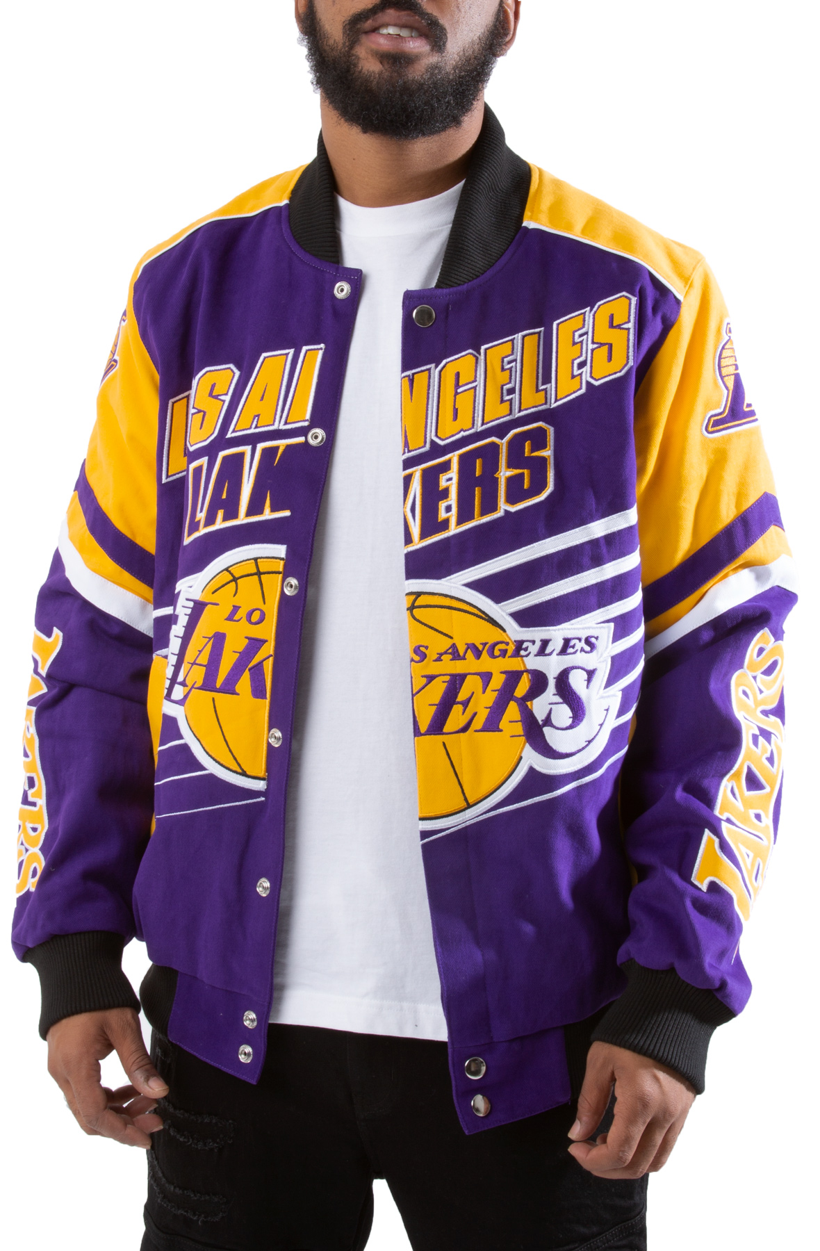 STARTER Los Angeles Lakers Blown Up Logo Jacket LS230561 LLK - Shiekh