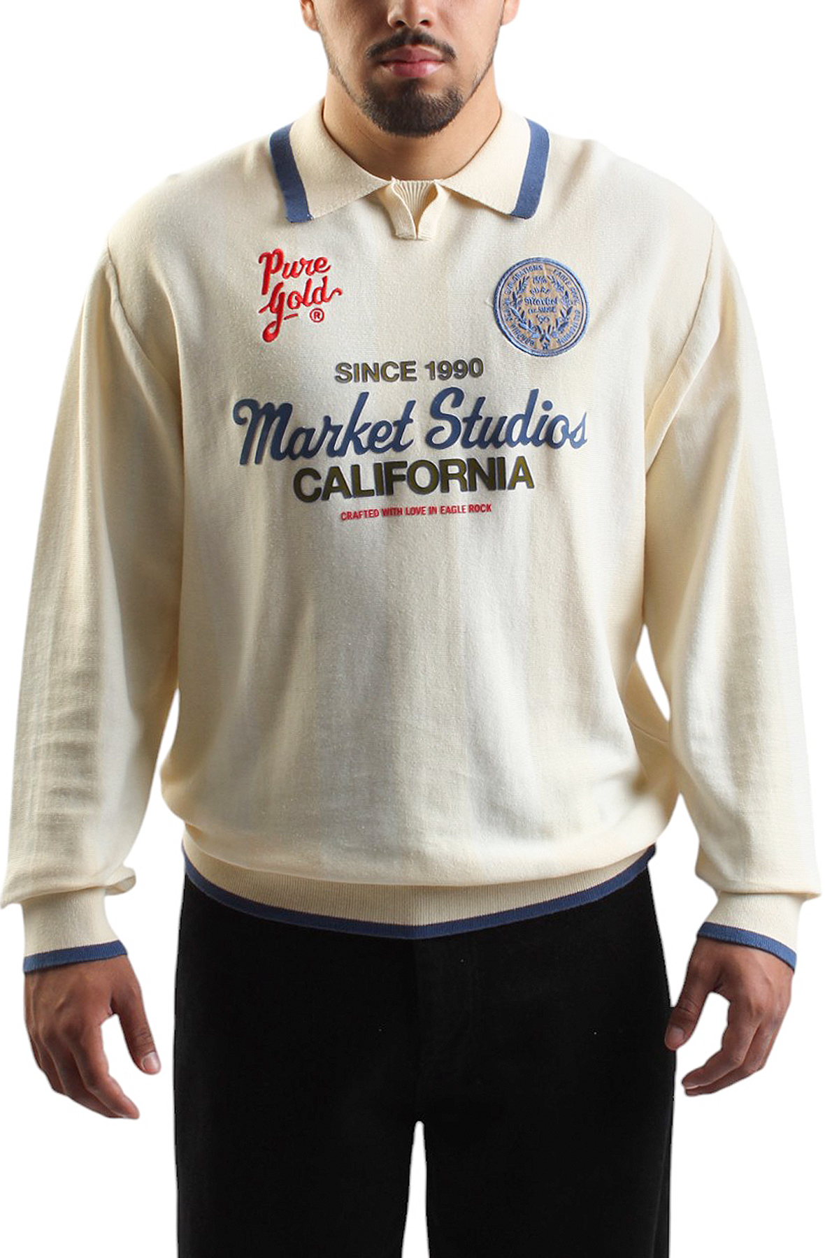MARKET Pure Gold Icon Collared Sweater 379000077BTR - Shiekh