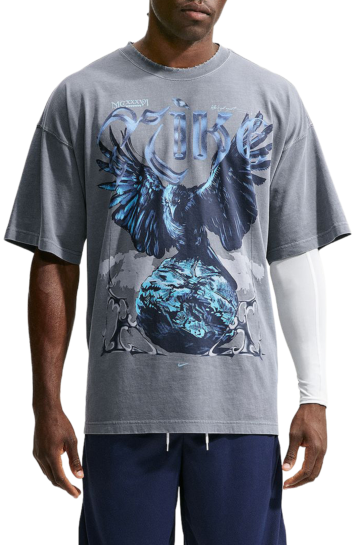 NIKE Summit Crow Basketball Oversized T-Shirt IM5036 065 - Shiekh