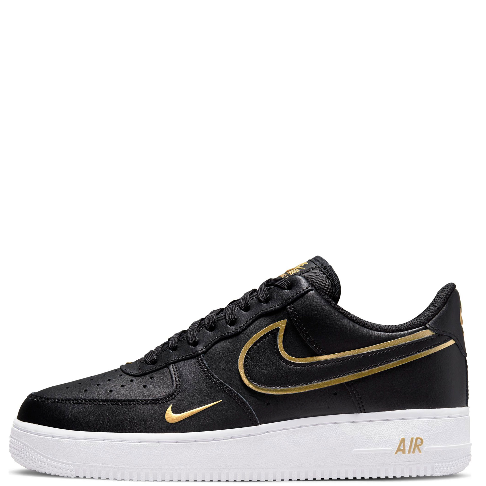 Nike Sportswear AIR FORCE 1 07 LV8 EMB - Sneakers - black/iron grey/white/metallic  gold/sort 
