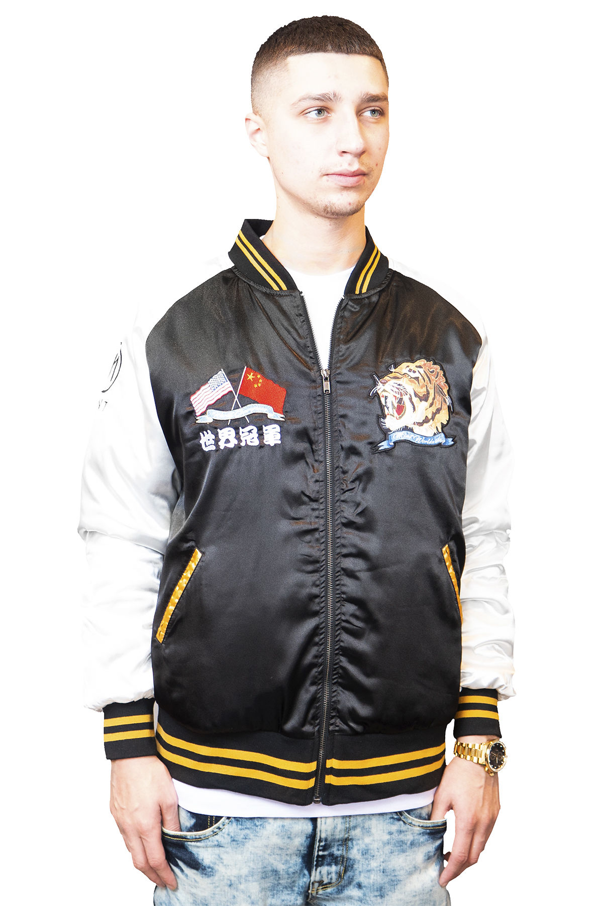 Mint Silk Tiger Jacket& White