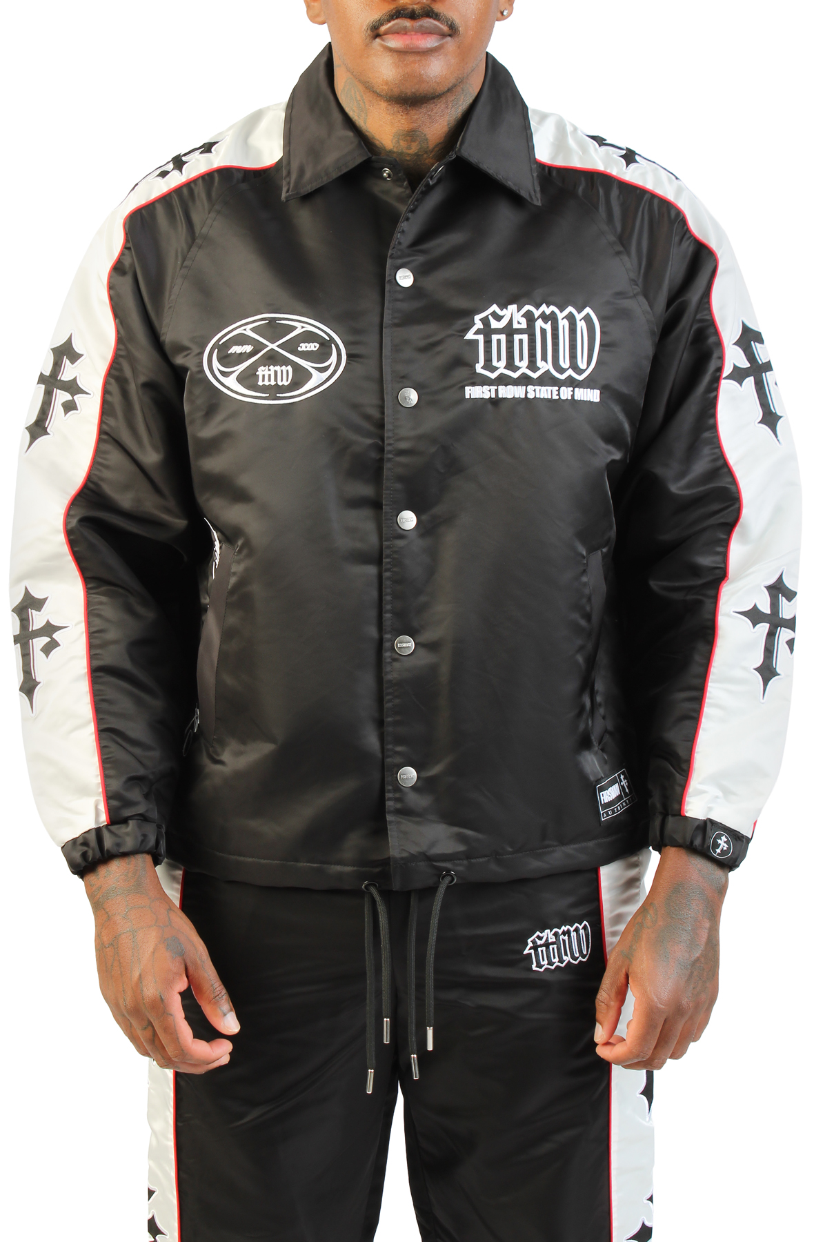tenderloin satin coach jkt blk 希少L FIRST ROW STATE OF MIND RACER COACH JACKET FRJ4020-BLK - Shiekh