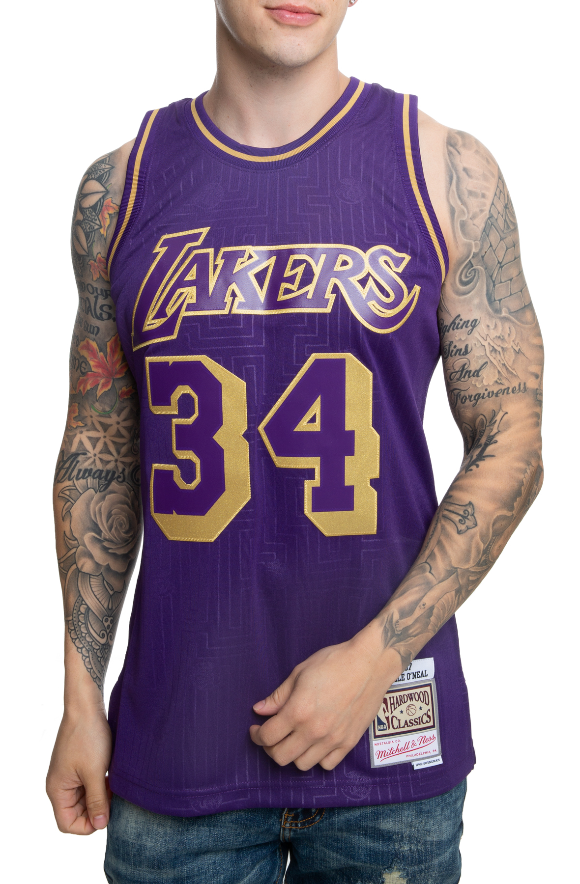 SHAQUILLE O'NEAL LOS ANGELES LAKERS 1997-98 CNY SWINGMAN JERSEY