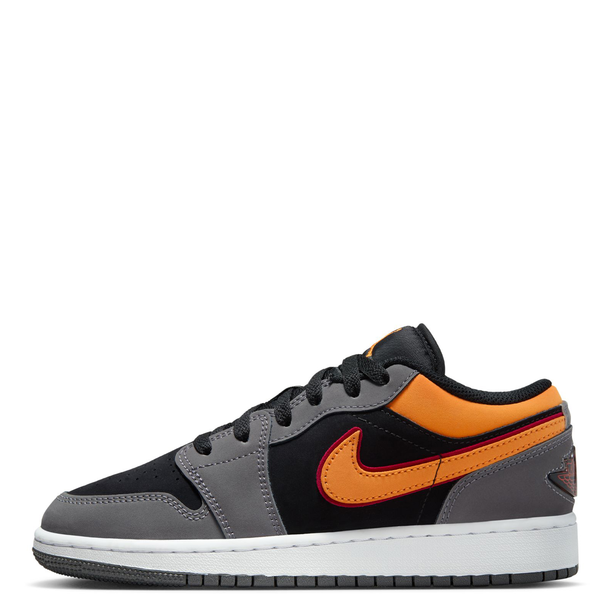 Orange and black jordan 1 grade school sale