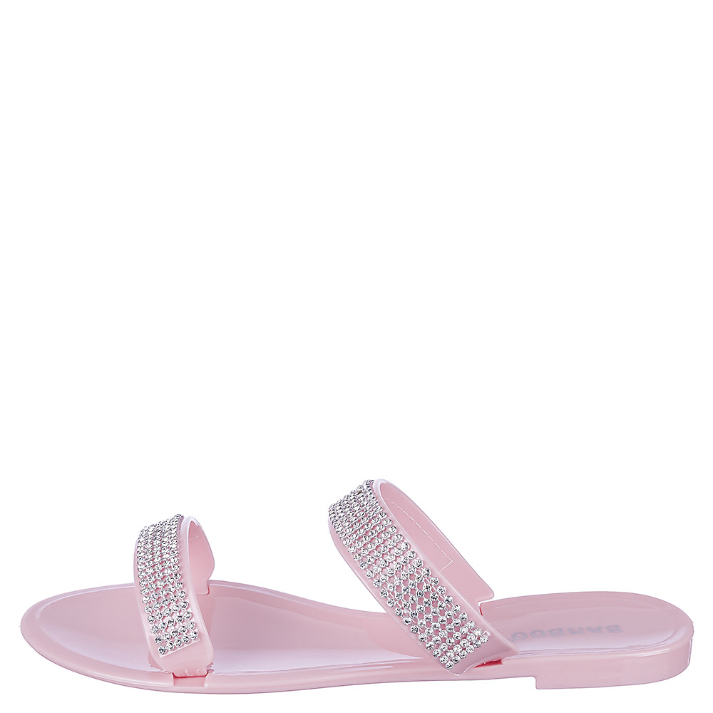 Women Dalia-03 Flat Jeweled Sandal Pink Sandals 7 Pink