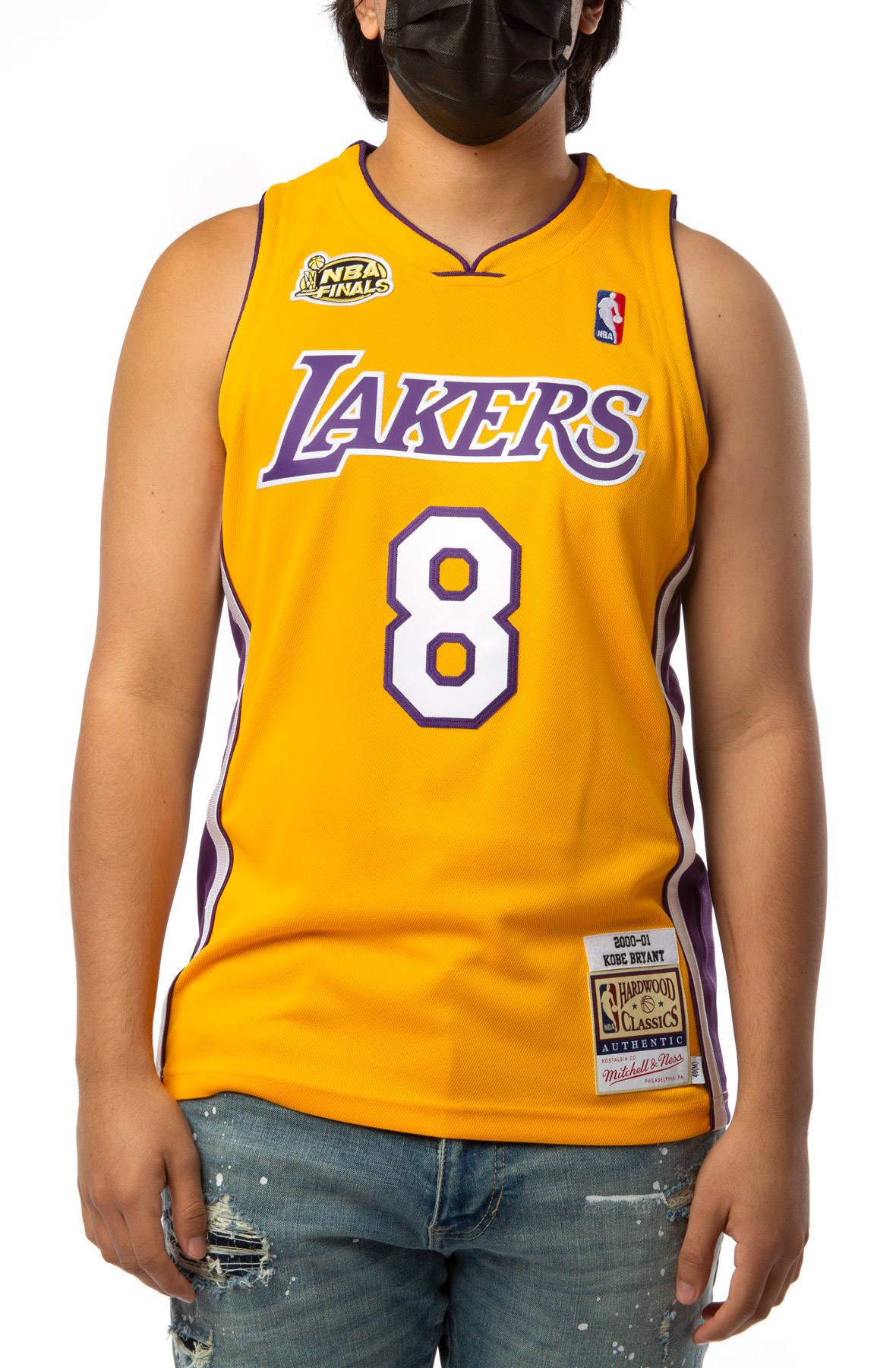 Los Angeles Lakers Kobe Bryant 2000- 01 Authentic Swingman Jersey - Yellow  - Mens