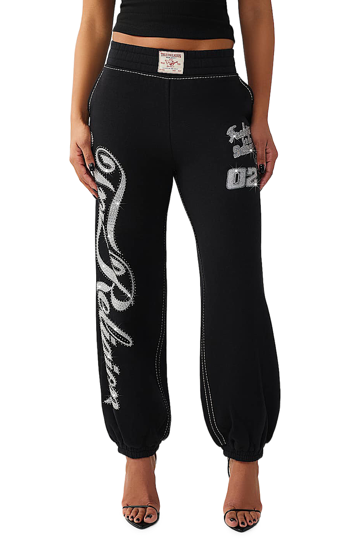 TRUE RELIGION Big T Crystal Baggy Joggers 209854-1001 - Shiekh