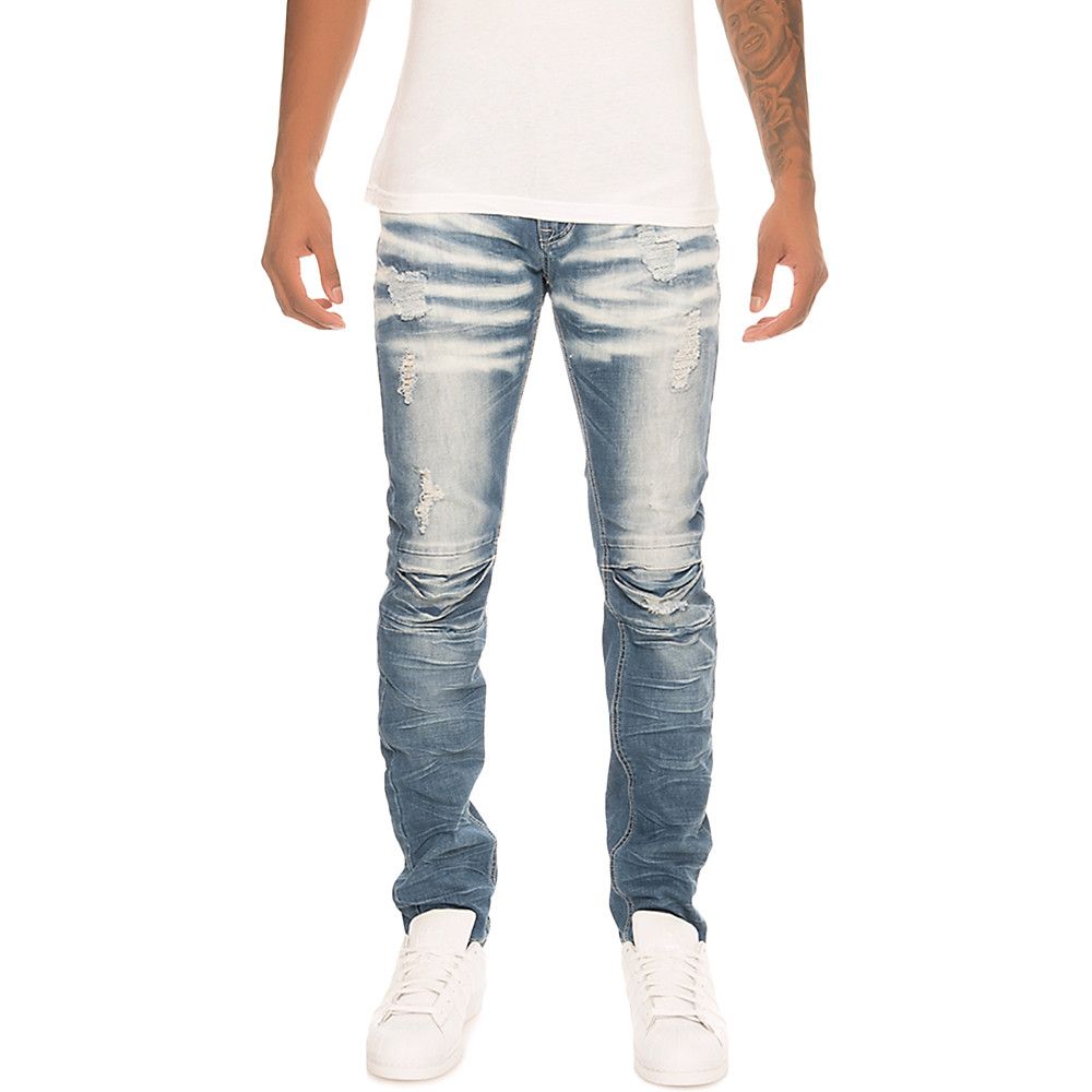super skinny light blue ripped jeans mens