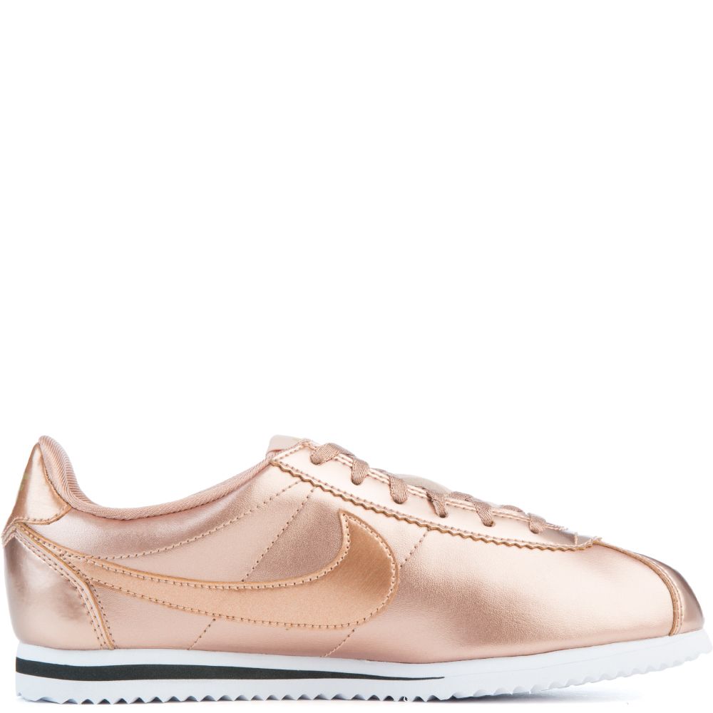black nike cortez with rose gold