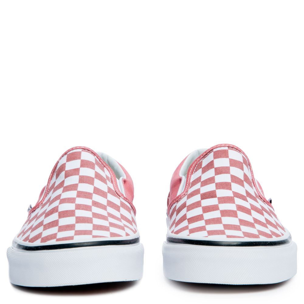WOMEN'S VANS CLASSIC SLIP ON CHECKERBOARD FADED ROSE/TRUE WHITE