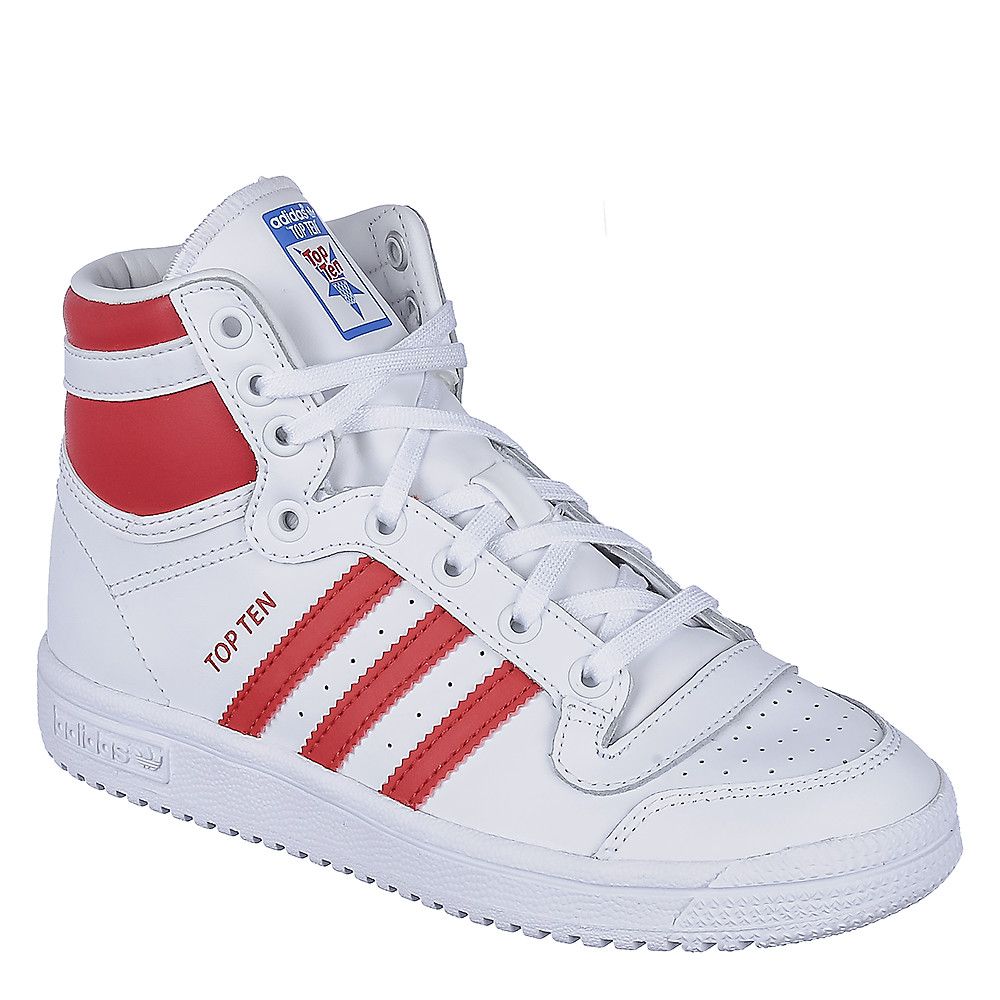 Adidas Top Ten HI C Youth White/Red Shoe | Shiekh Shoes