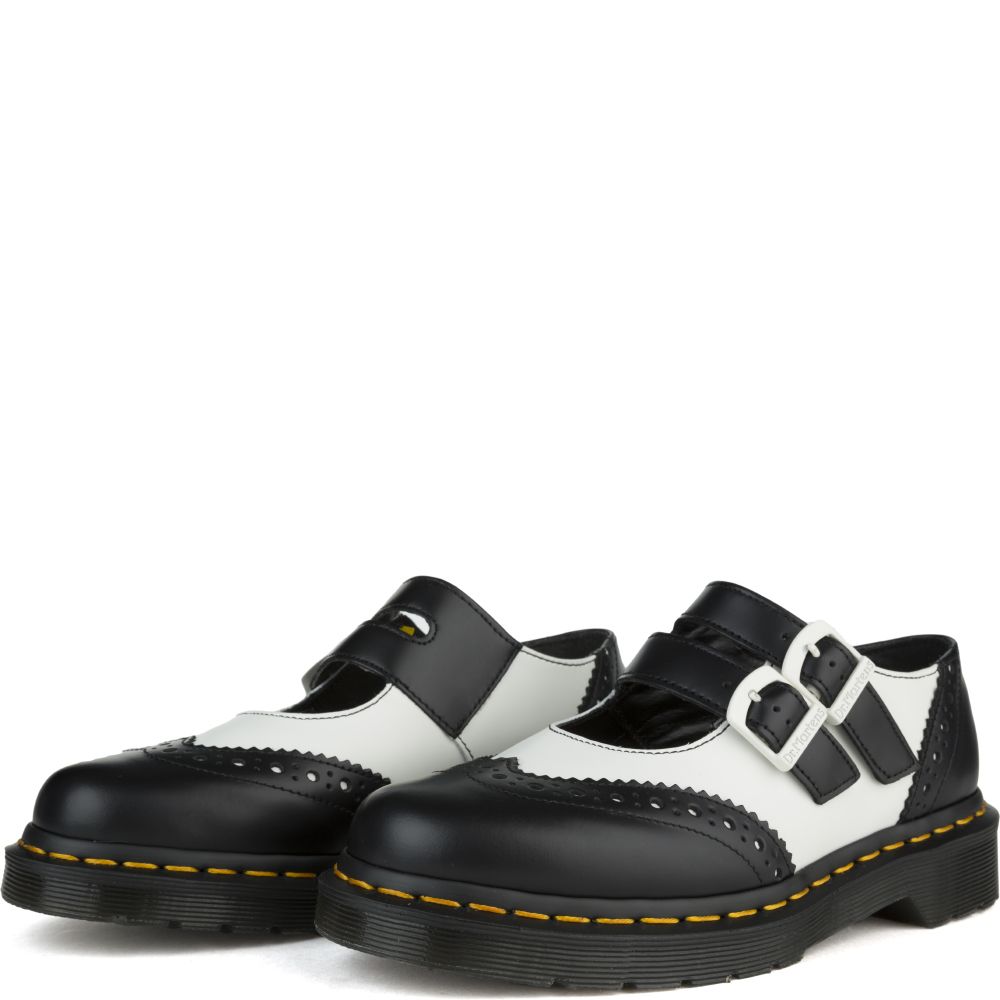 black and white mary jane shoes