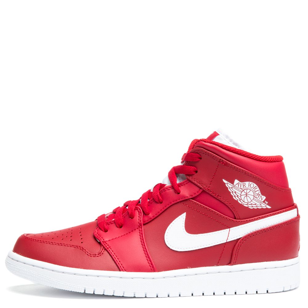 air jordan 1 mid white and red