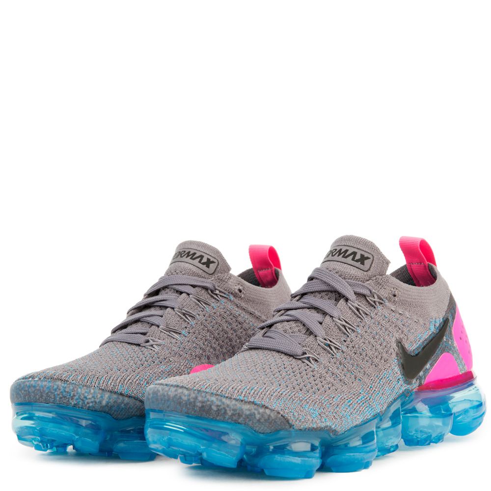 WOMEN'S NIKE AIR VAPORMAX FLYKNIT 2 GUNSMOKE/BLACK/BLUE ORBIT/PINK BLAST