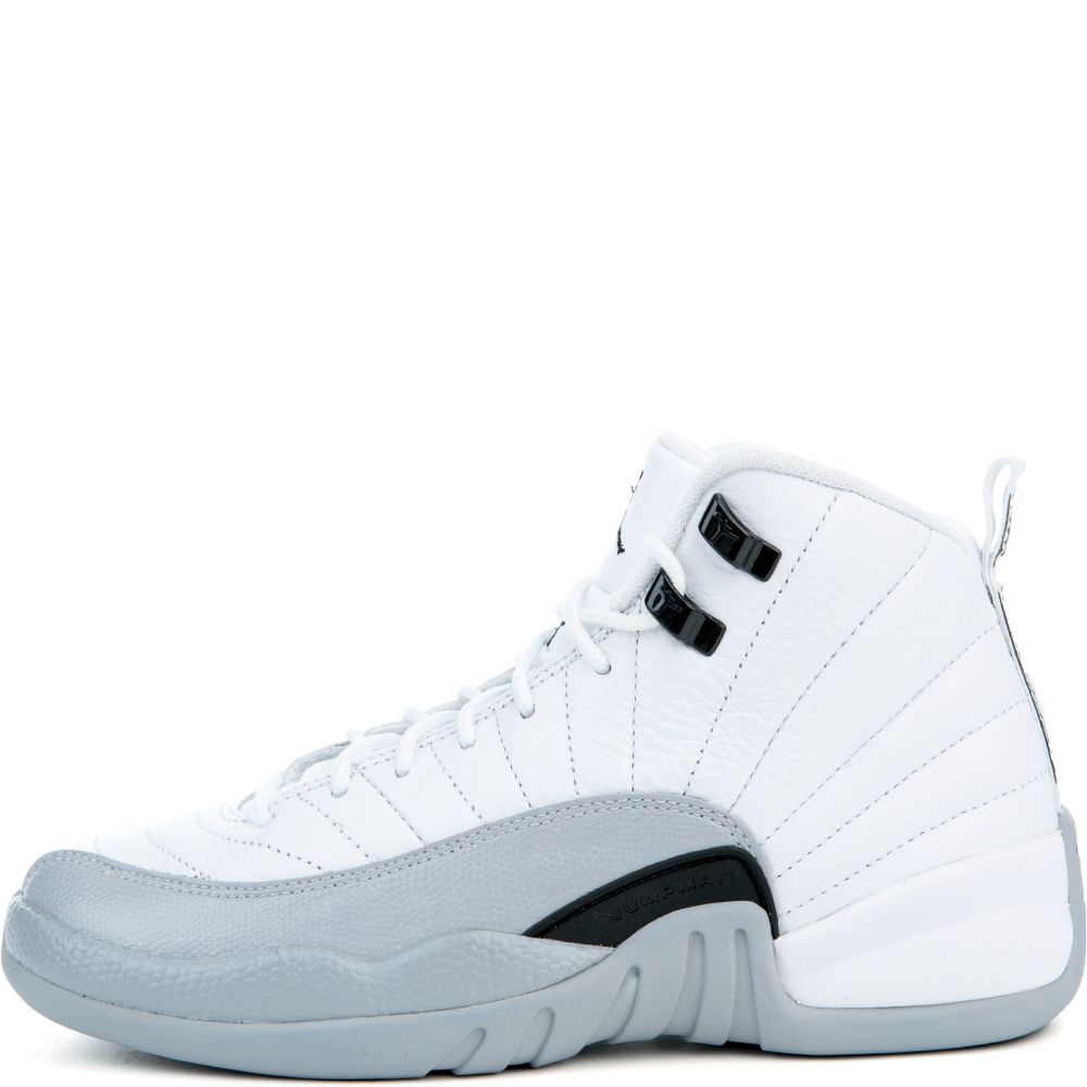 GRADE SCHOOL JORDAN 12 RETRO WHITE/BLACK-WOLF GREY