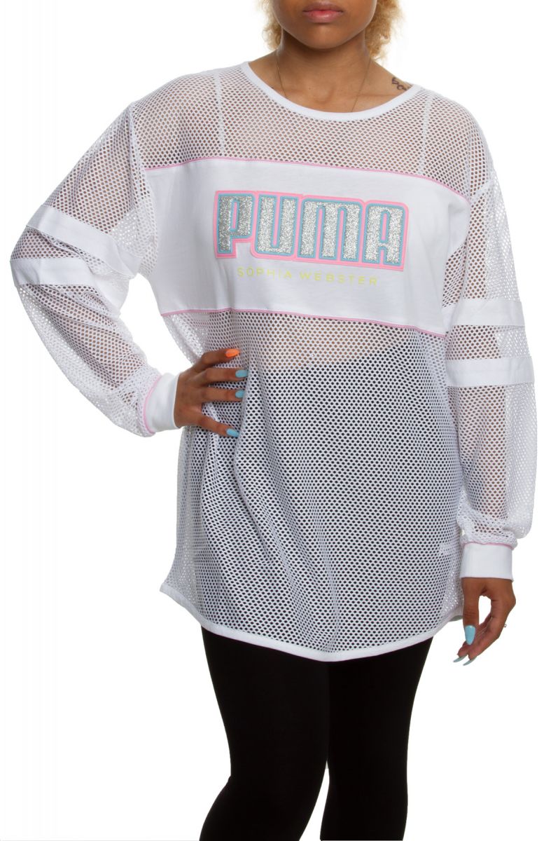 X Webster Tee Puma Sophia White Sleeve Long 35q4cLAjR