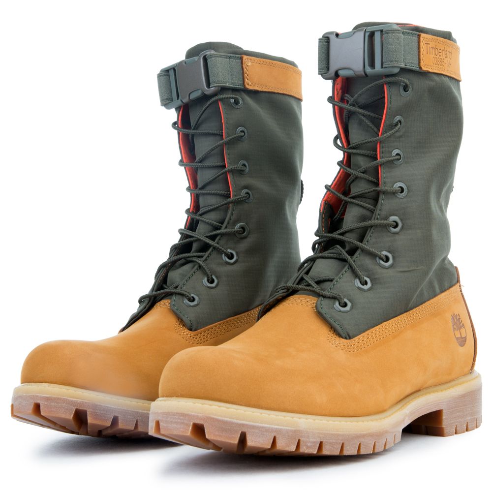 The 6" Premium Gaiter Boot in Wheat Nubuck and Grape Leaf Canvas