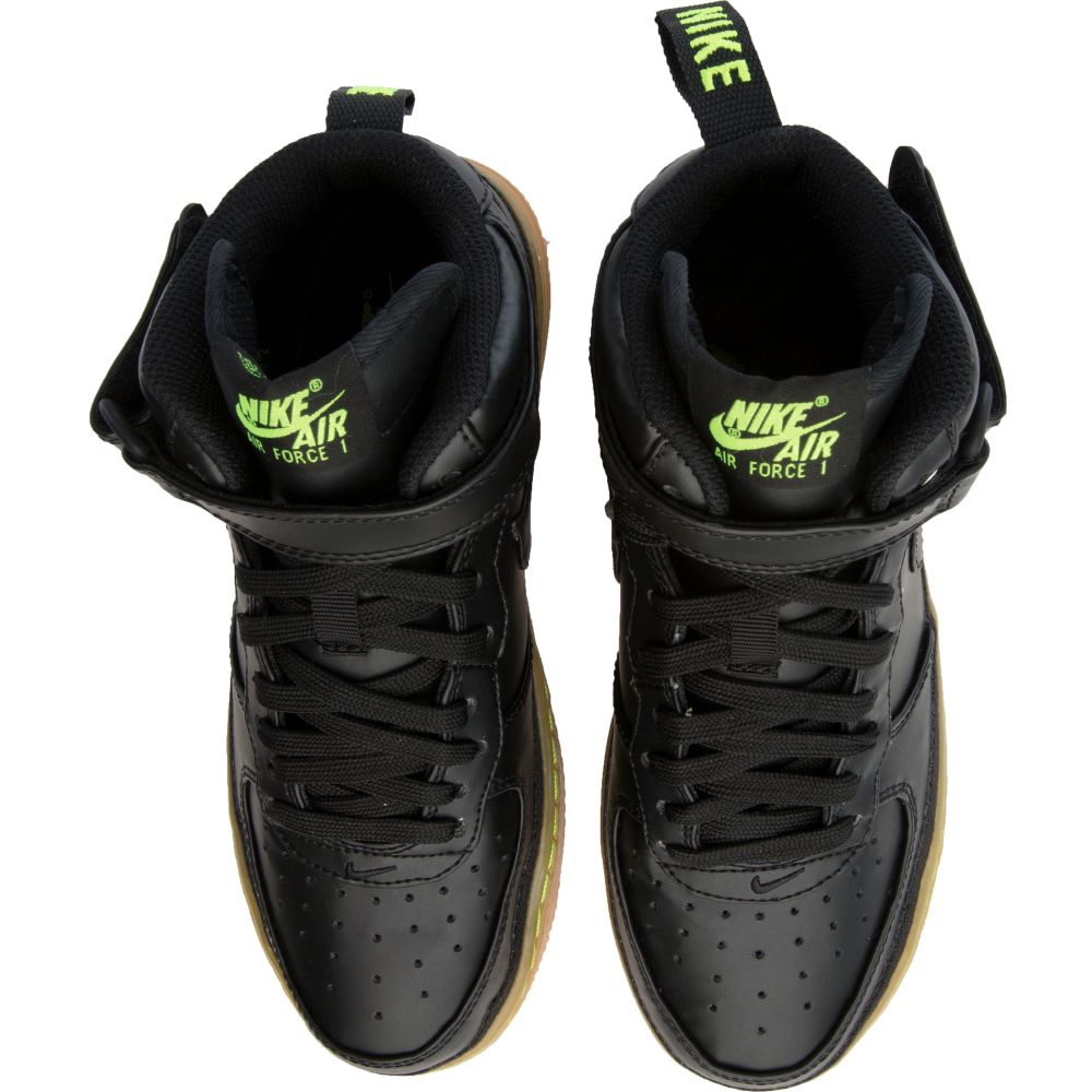 Air Force 1 Mid LV8 (GS) Black/Lime Green/Gum