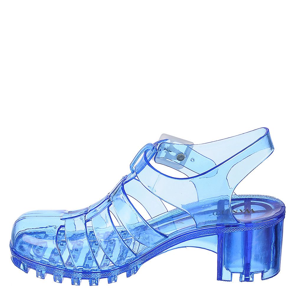 WANTED SHOES INC. Women's Gumball Low Heel Jelly Sandal GUMBALL/BLUE ...