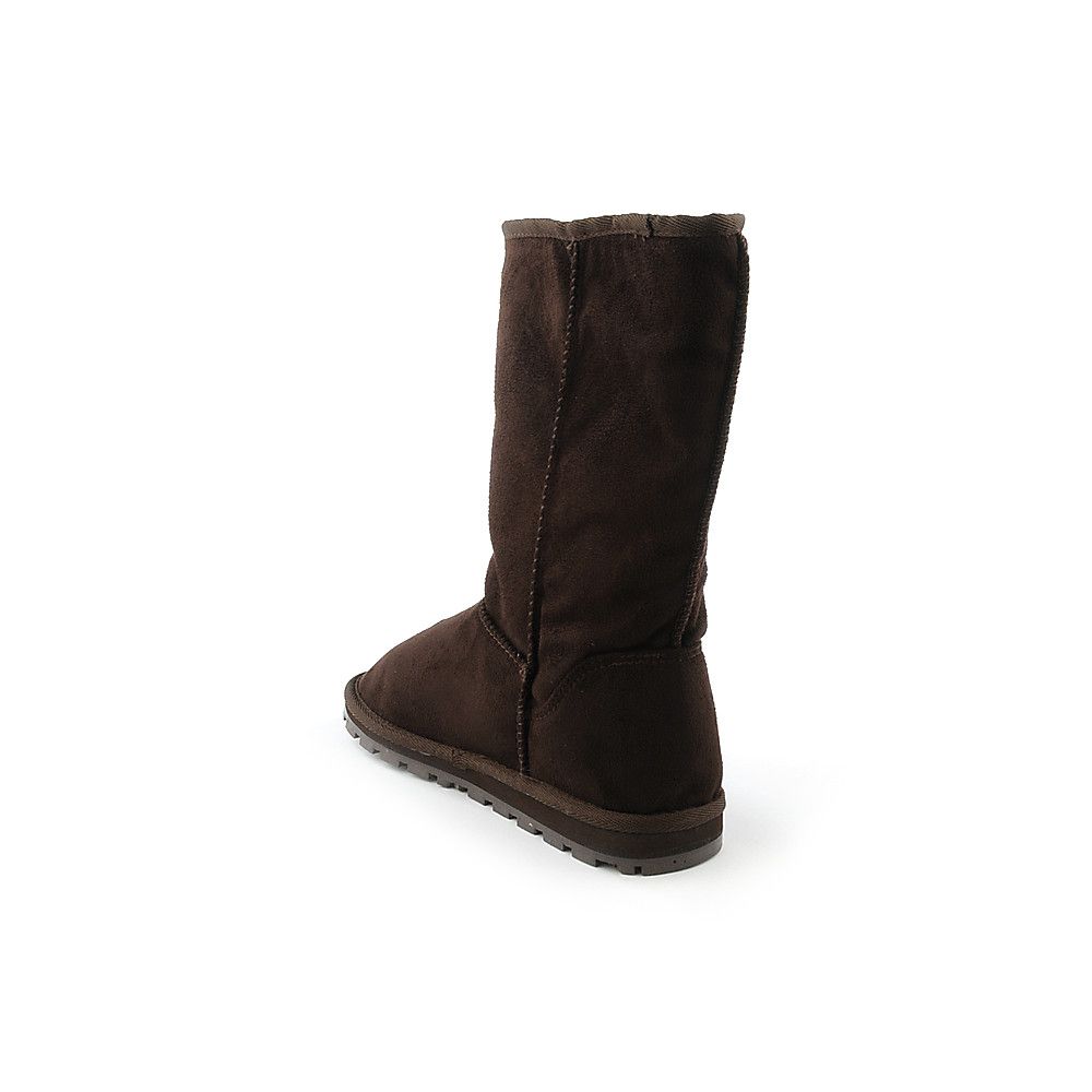 mid calf suede flat boots
