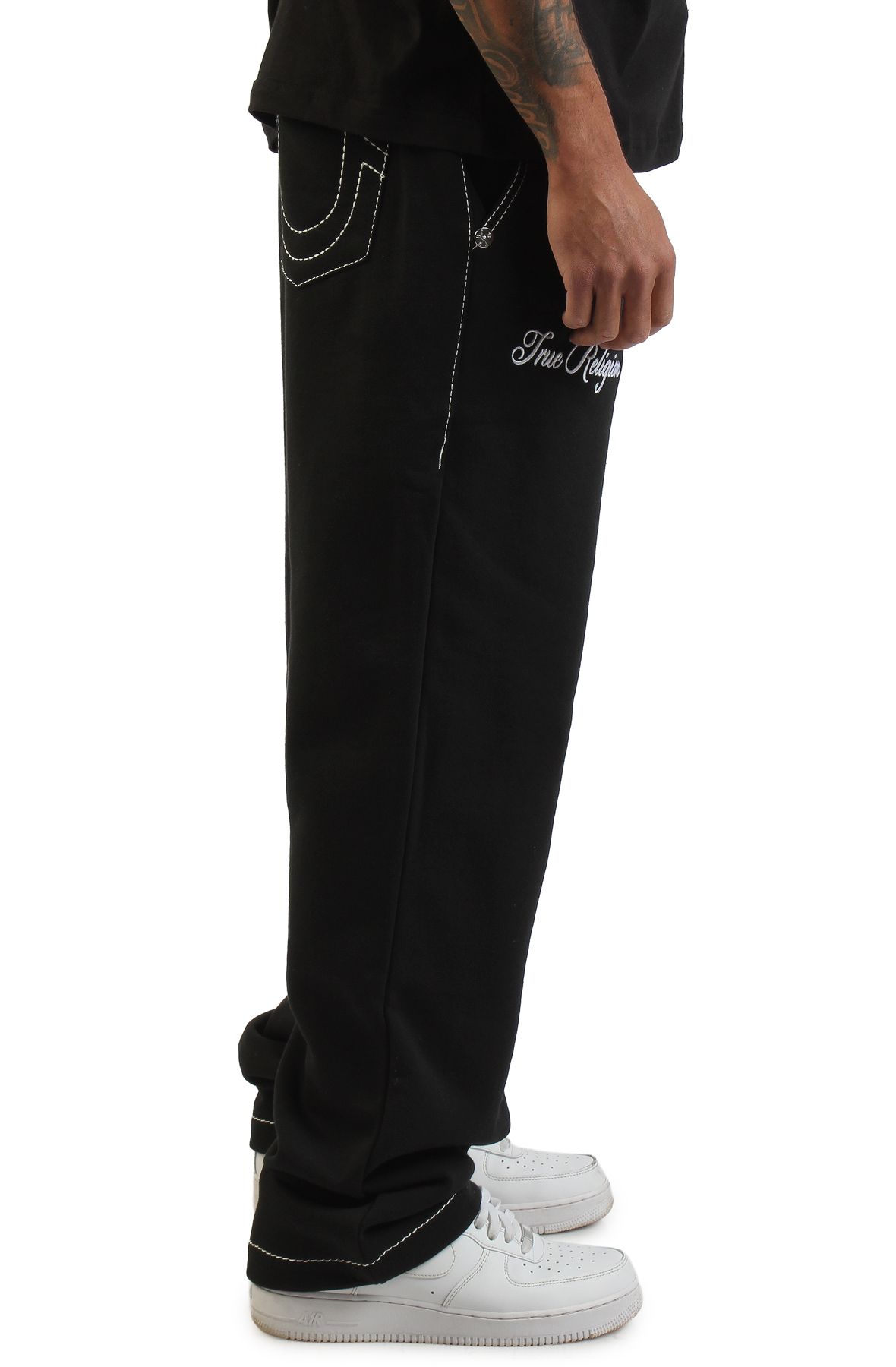 TRUE RELIGION Logo Crest Big T Baggy Sweatpant 110151-1001 - Shiekh