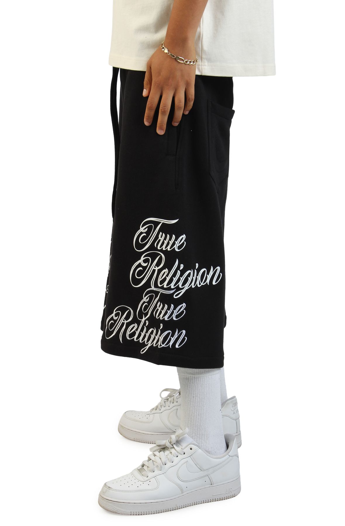 TRUE RELIGION Script Fleece Short 110337-1001 - Shiekh