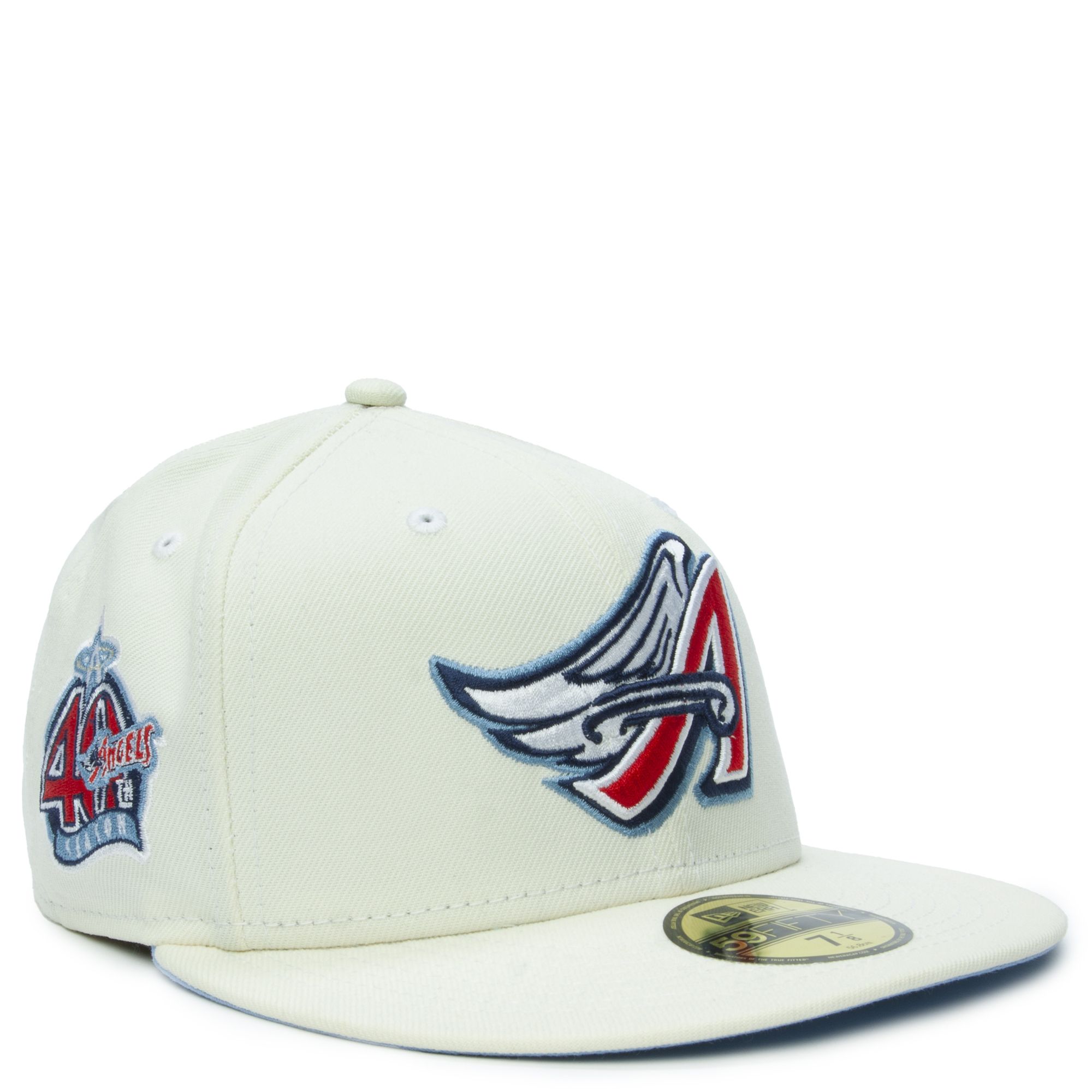 Anaheim Angels A City Connect New Era 59FIFTY Fitted Hat (Chrome White Black Red Under BRIM) 7 7/8