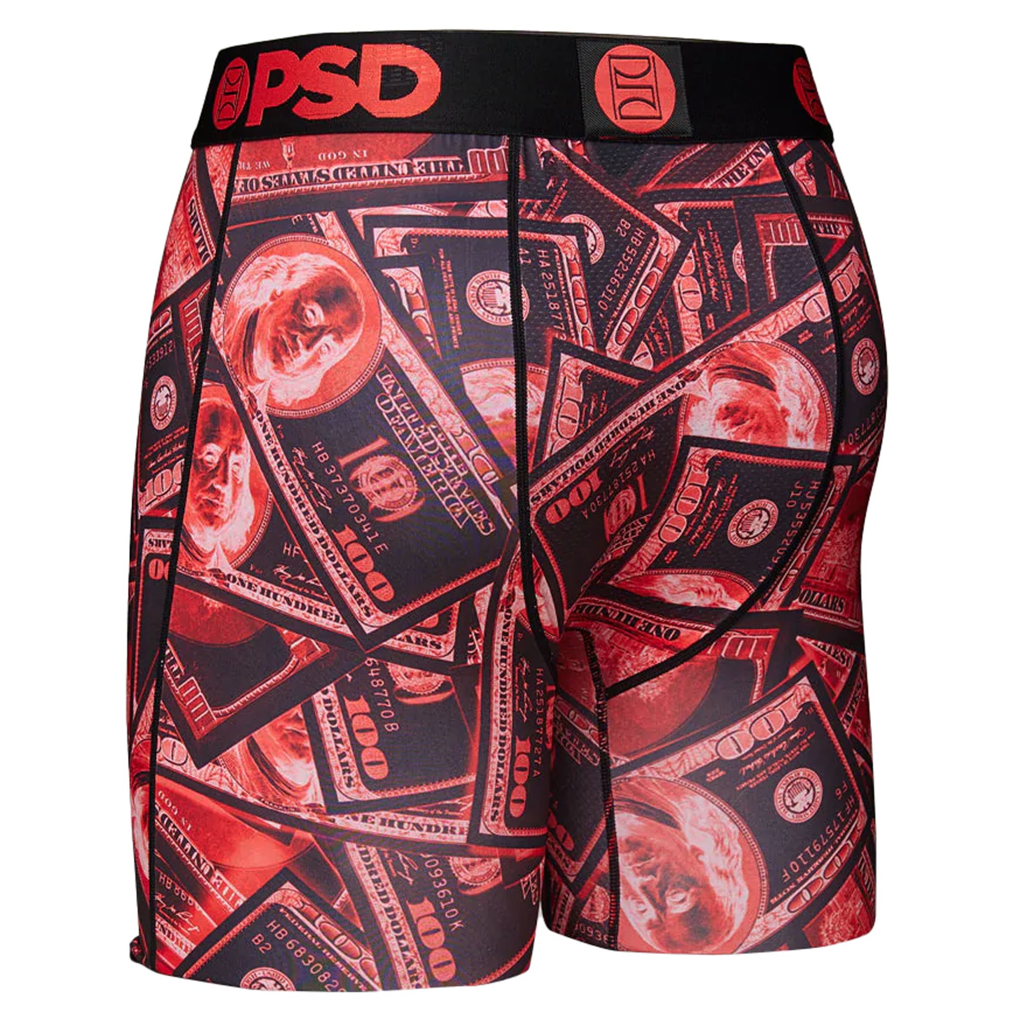 PSD Red Capital Dollar Bills Benjamins Men's Athletic Boxer Briefs