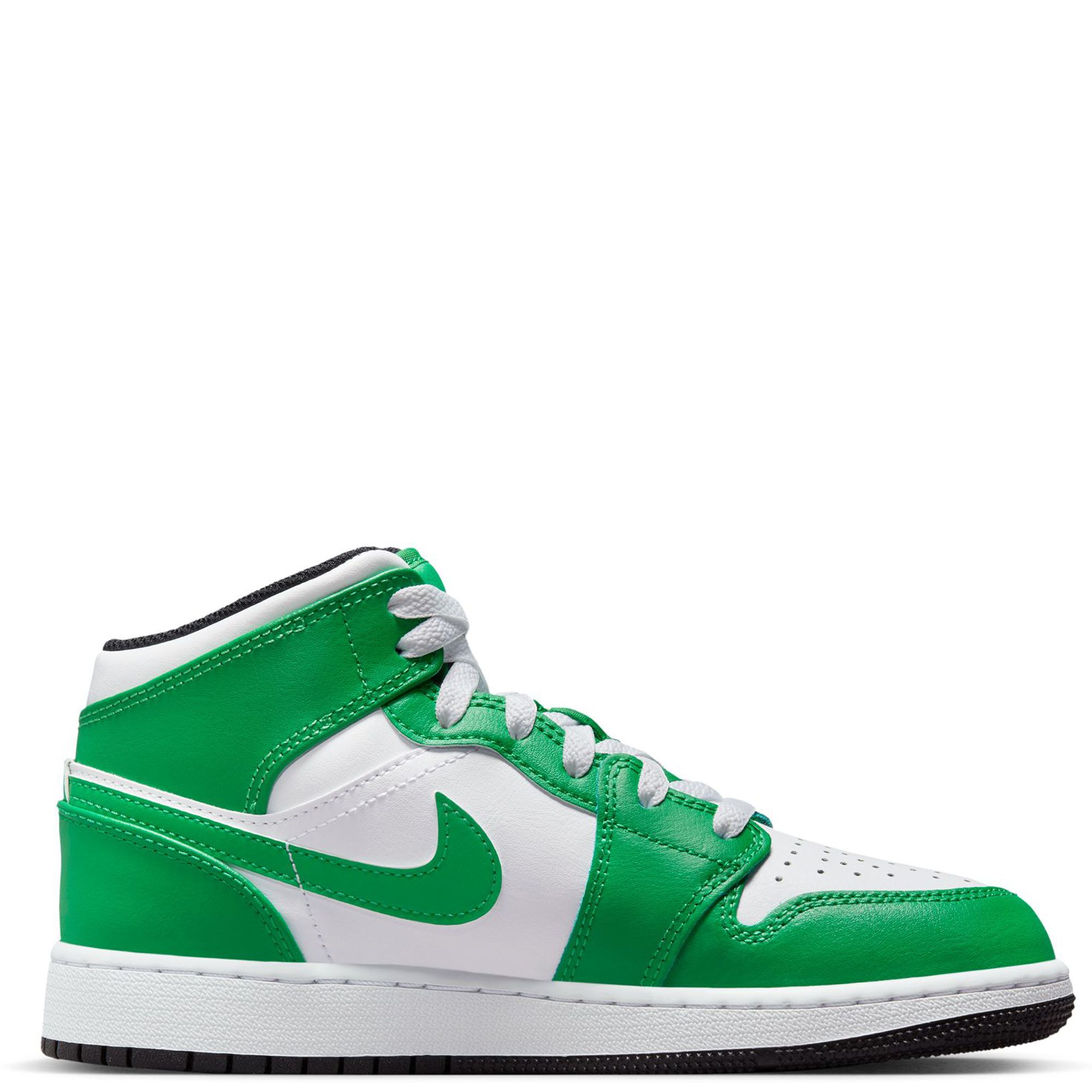 Nike Air Jordan 1 Mid (GS) Lucky Green White DQ8423-301 Size 5Y - 7Y Shoes  #109B