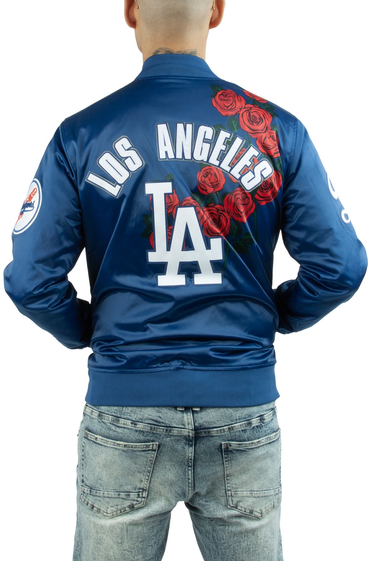 LOS ANGELES DODGERS ROSES SATIN JACKET (DODGER BLUE/MULTI) – Pro Standard