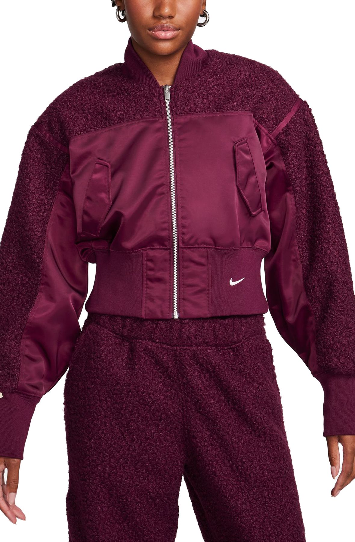 Nike Sportswear Womens XXL Pullover Jacket Black Bomber New
