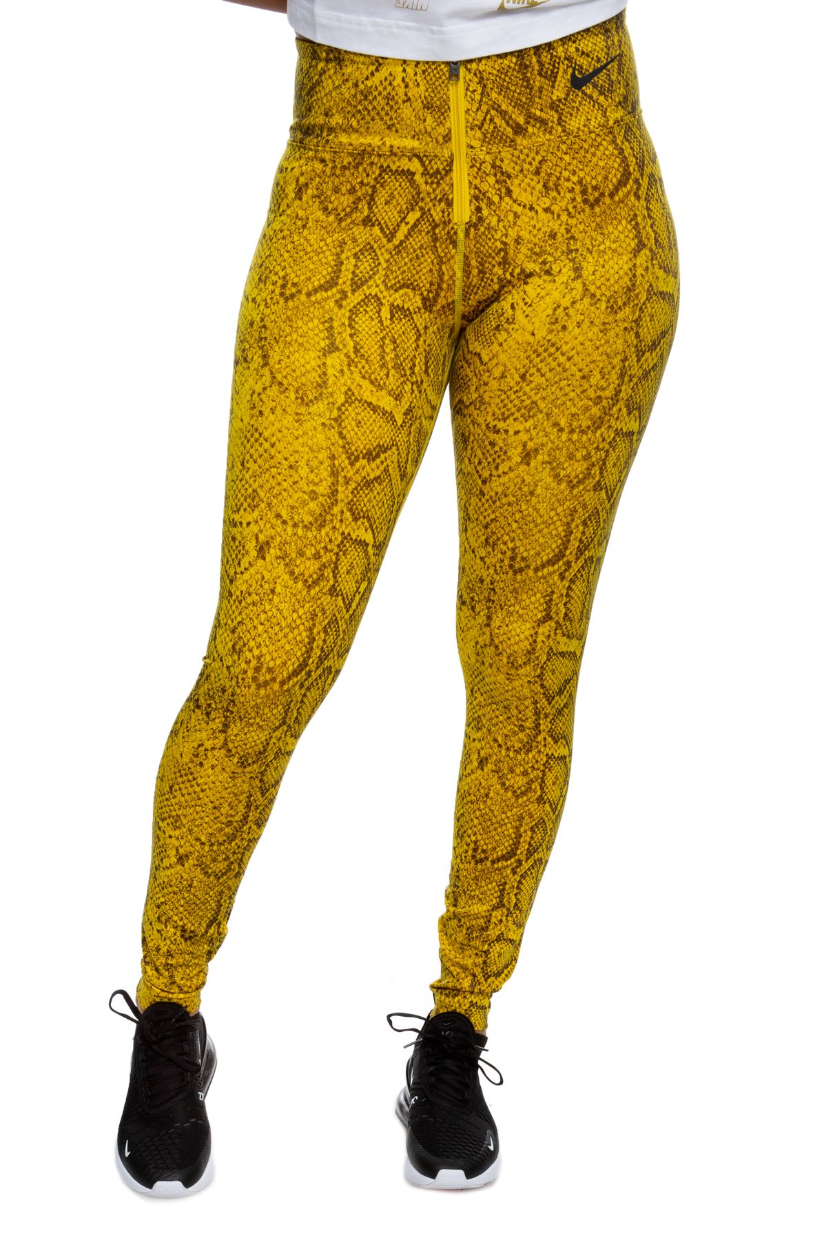 yellow nike python leggings