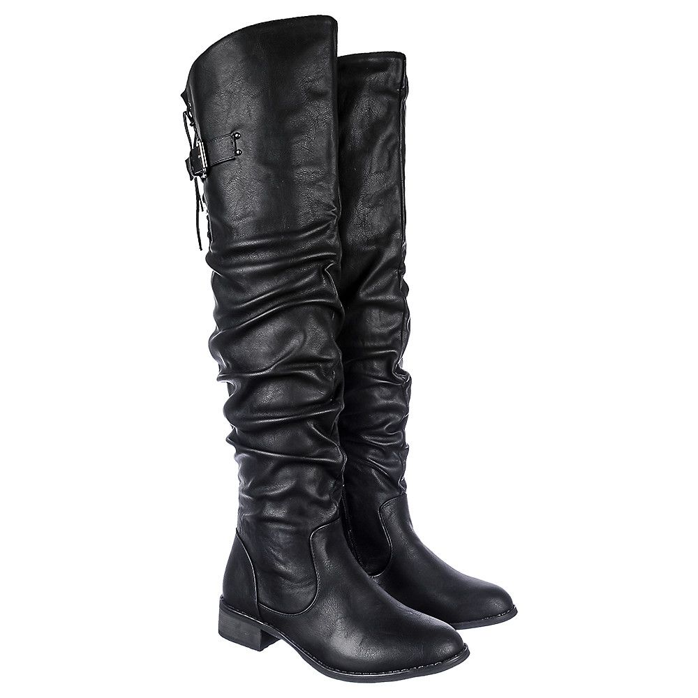 N/OH × BOTANIZE NATURE BREEZE Women's Knee-High Boot Olympia-01 OLYMPIA-01/BLACK