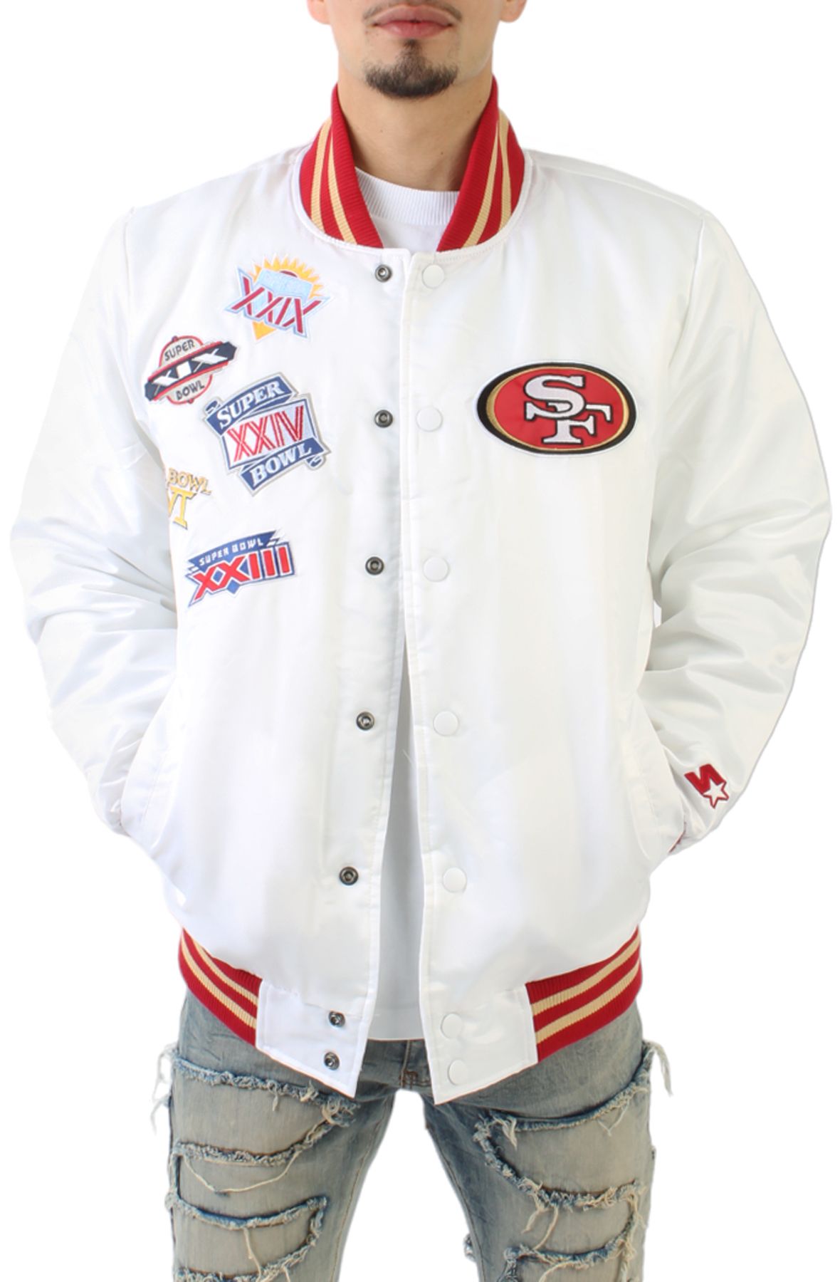 Men's San Francisco 49ers Pro Standard Black Full-Zip Varsity Jacket