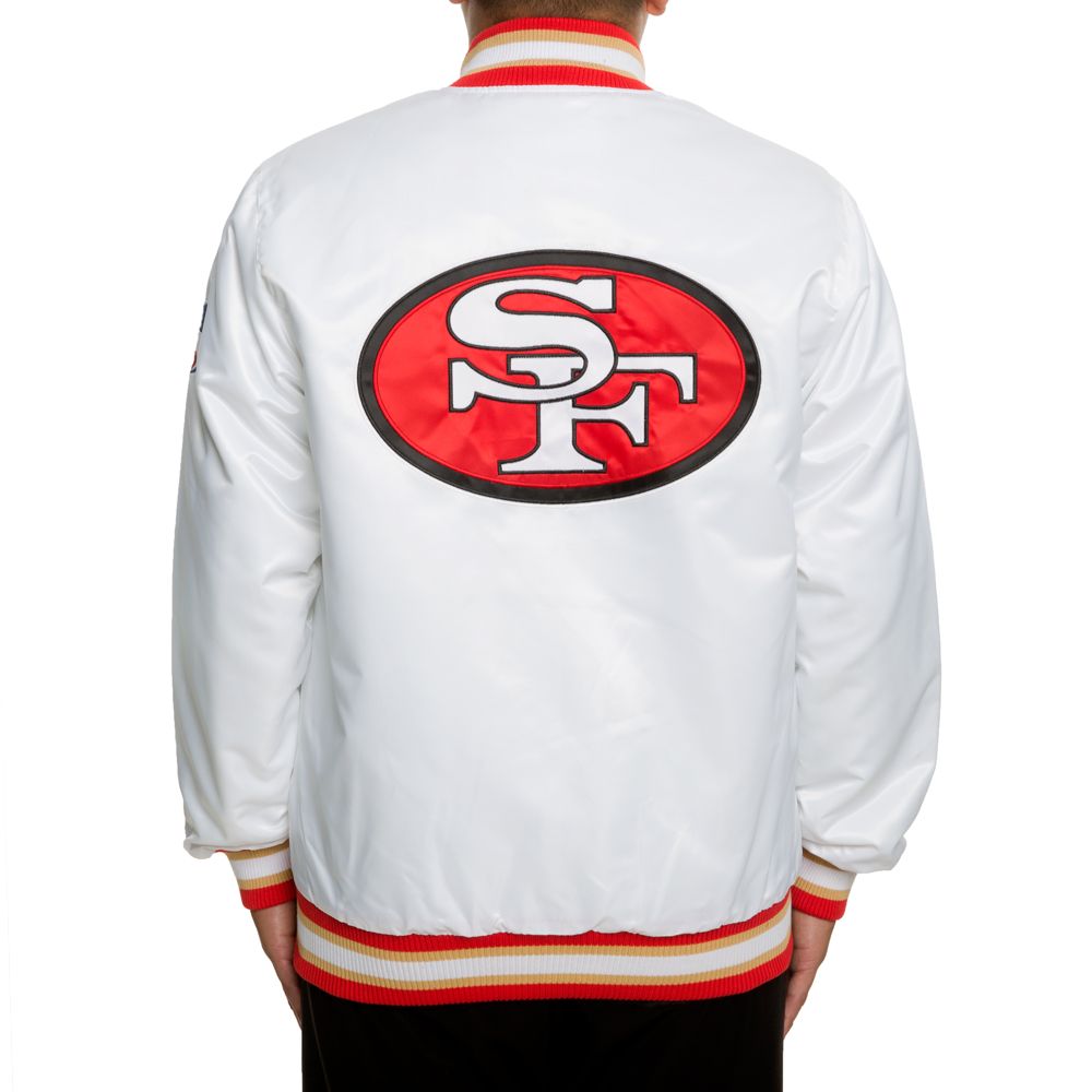 GIII/STARTER Shoe Palace Exclusive San Francisco 49ers Home Game Varsity Mens Jacket (Black/Red)