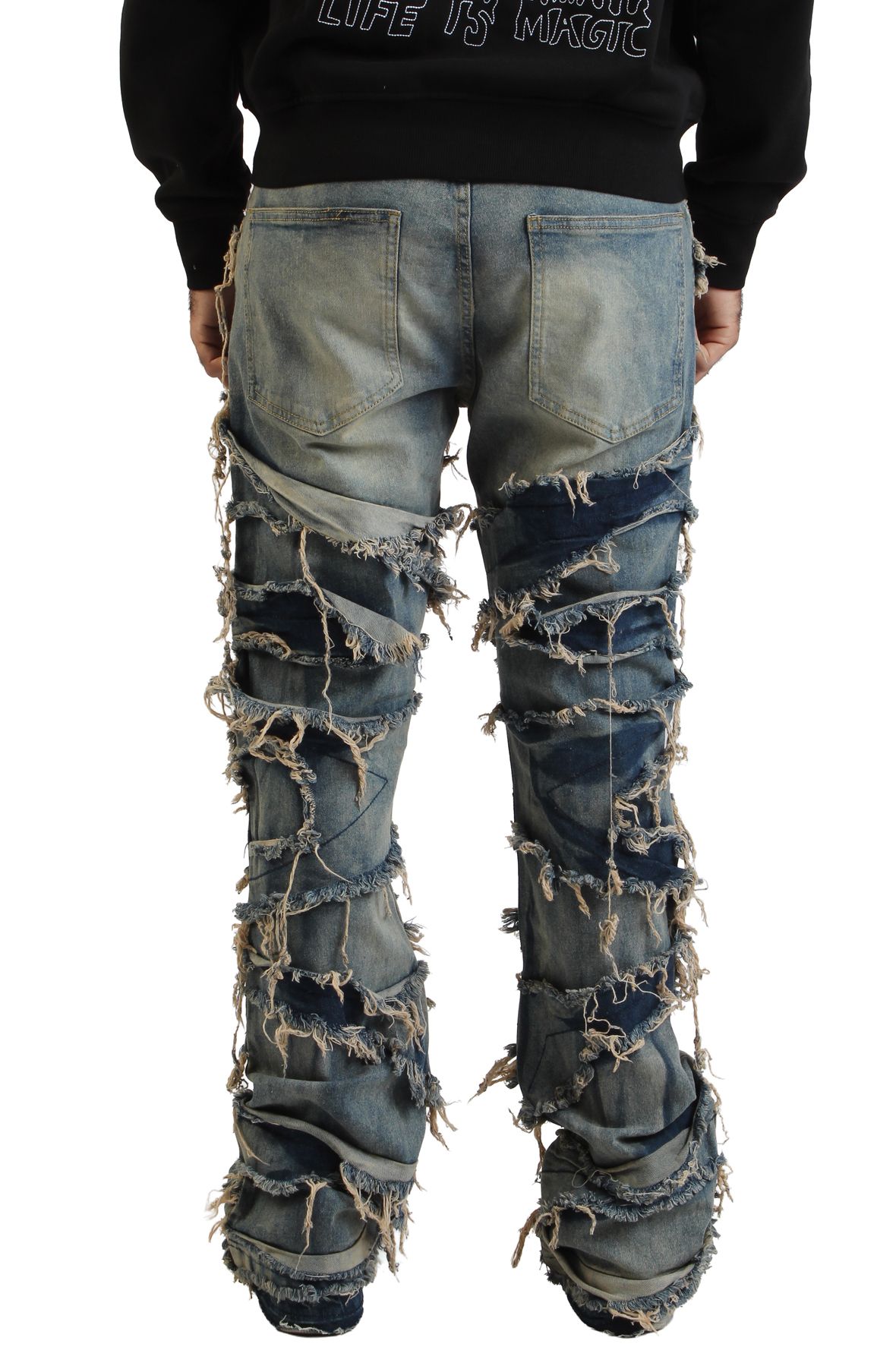 REBEL MINDS Khaos Shredded Jean 952-637MID - Shiekh