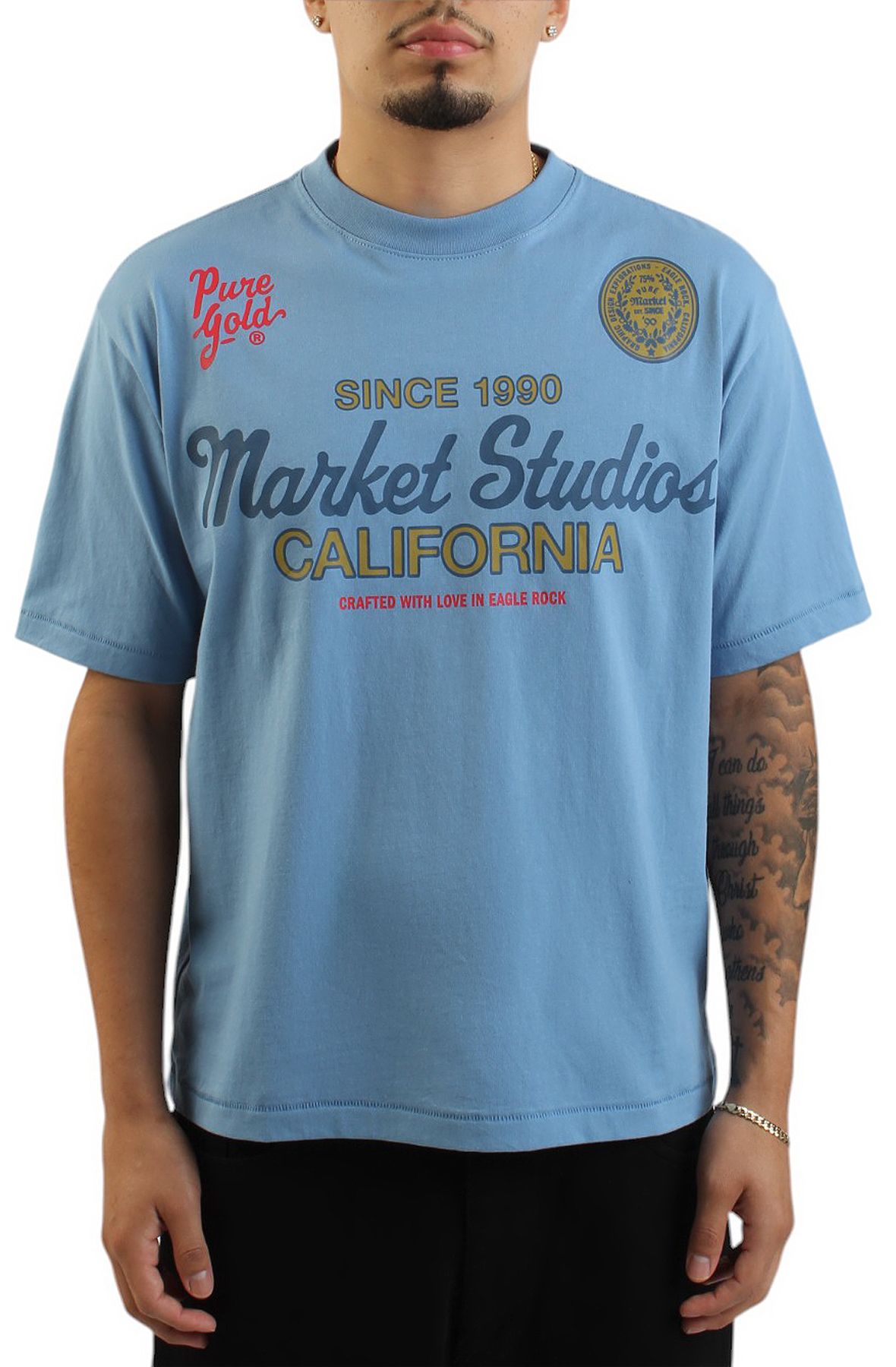 MARKET Pure Gold T-Shirt 399002179BLU - Shiekh MARKET Pure Gold T-Shirt 399002179BLU - Shiekh