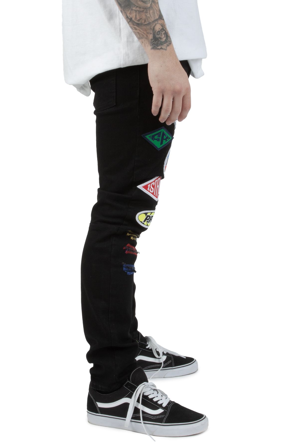 FIRST ROW Racing Decal Jeans FRD2227-BLK - Shiekh