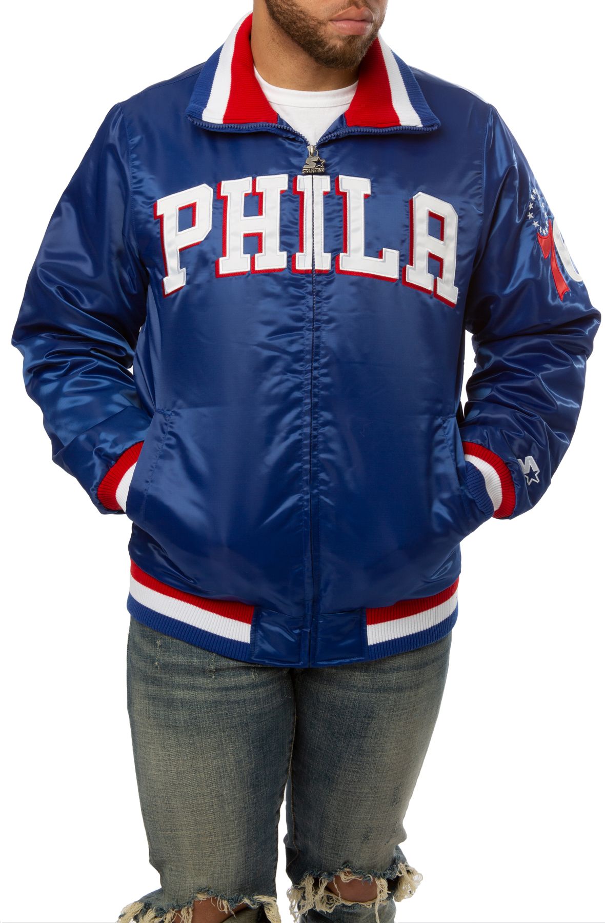 Starter Mens Philadelphia Phillies Jacket, Red, Large