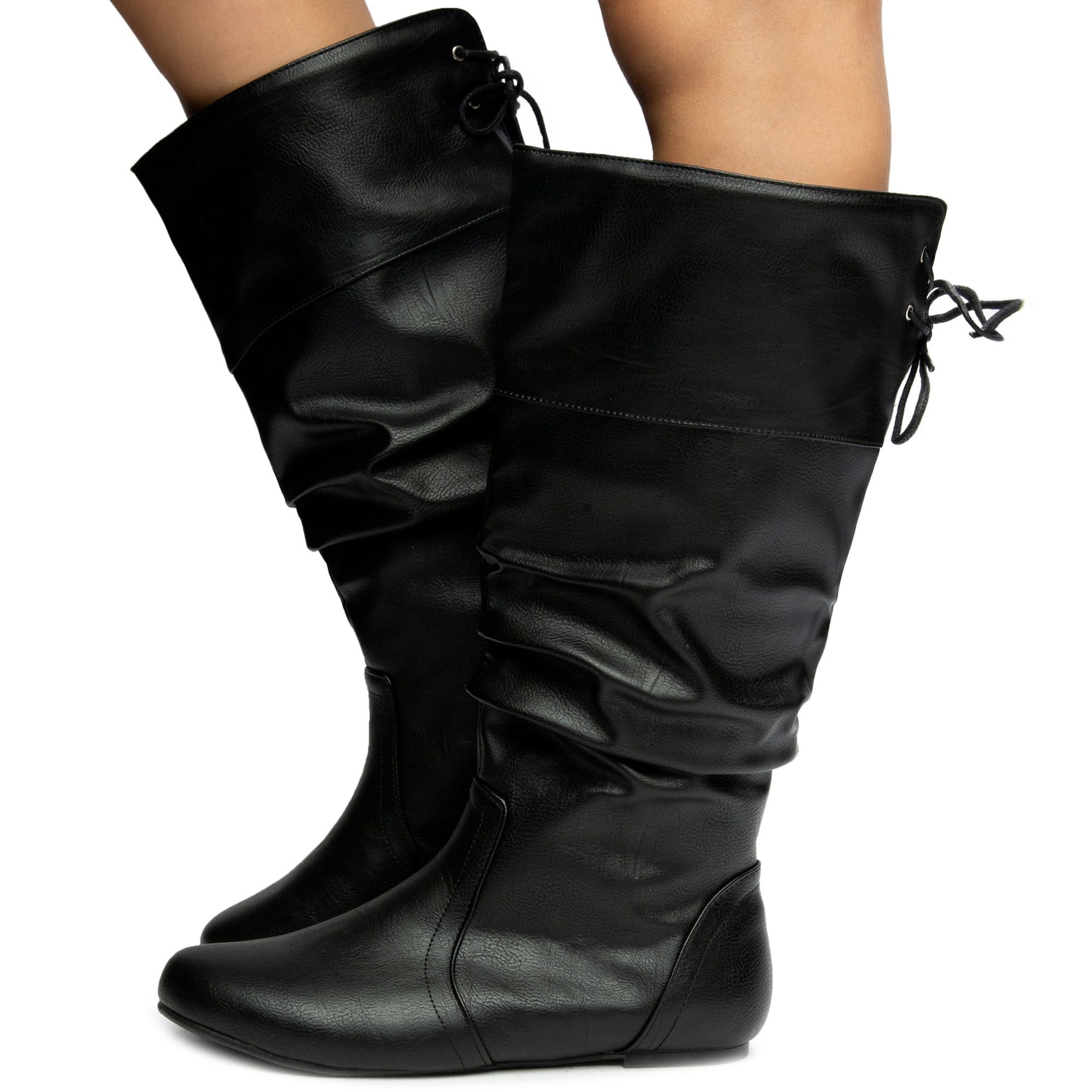 Womens calf shop length leather boots